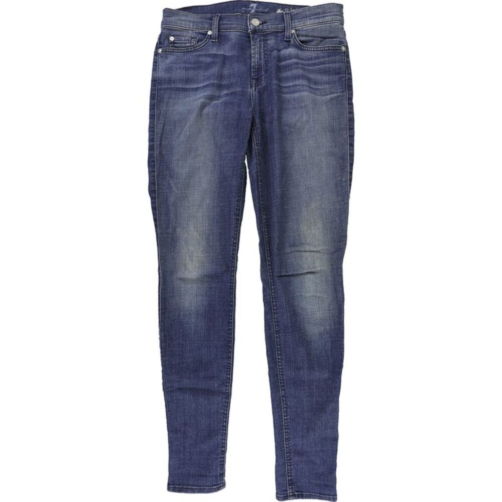 7 For All ManKind Womens Slim Fit Straight Leg Skinny Jeans, NWT